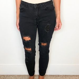 Distressed black jeans!